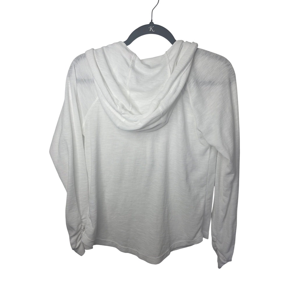 Calvin Klein Performance Womens White Full Zip Hoodie Sweatshirt Small Slub Knit - Picture 2 of 4